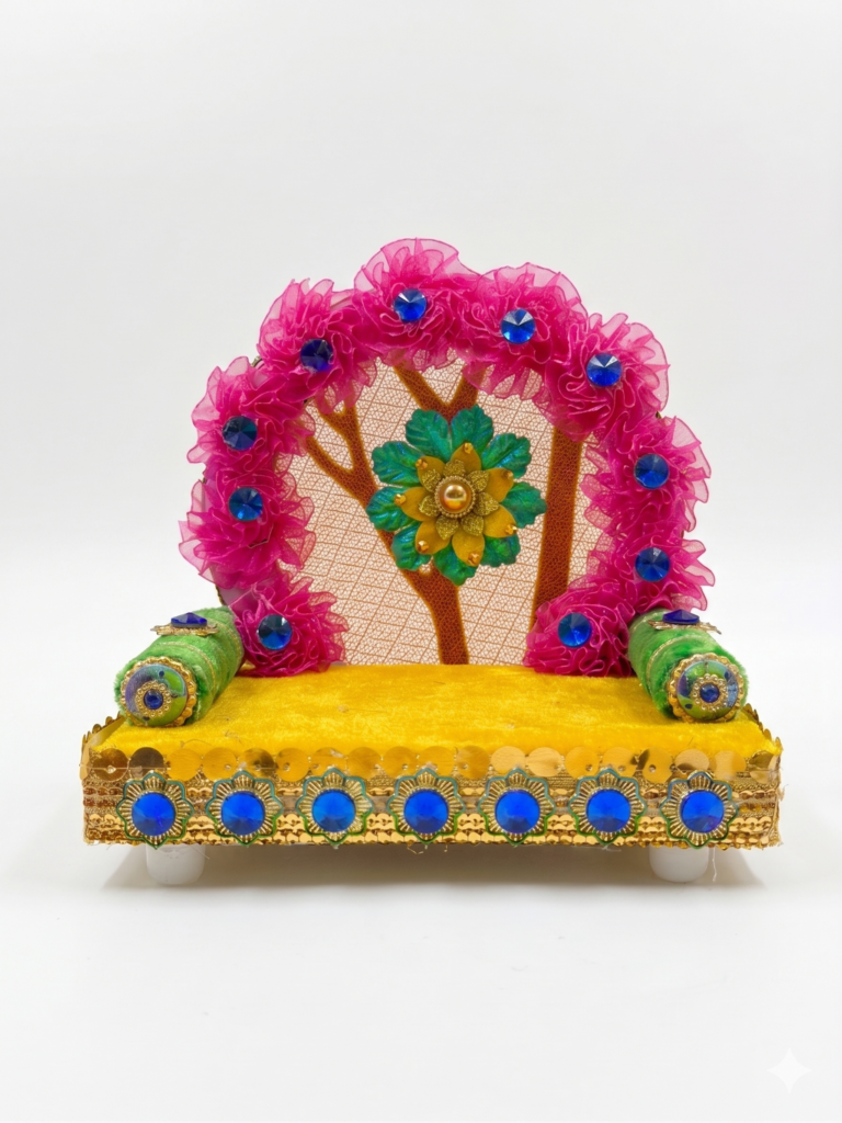 the royal emerald & fuchsia bloom singhasan
